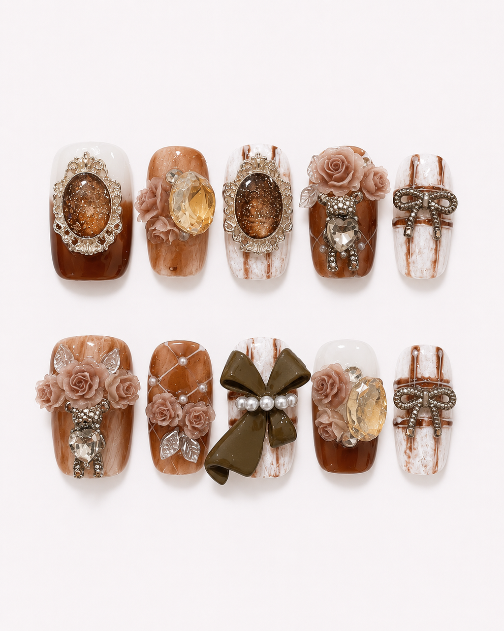Caramel Rosé Elegance Nail