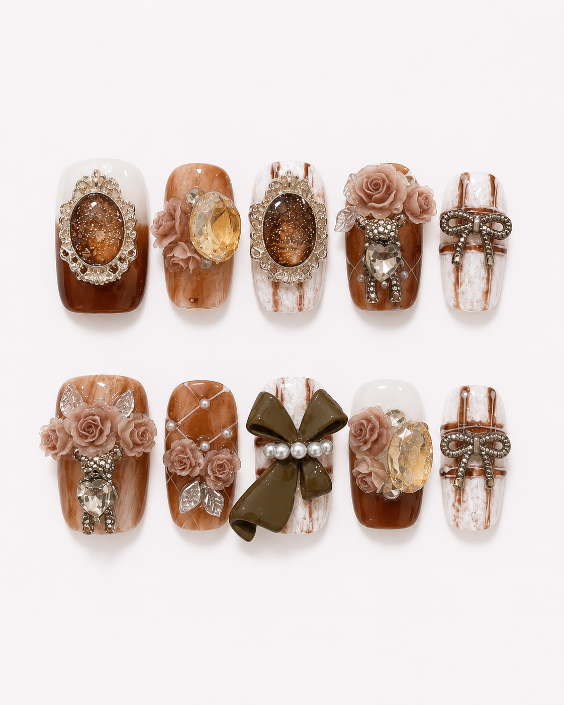 Caramel Rosé Elegance Nail