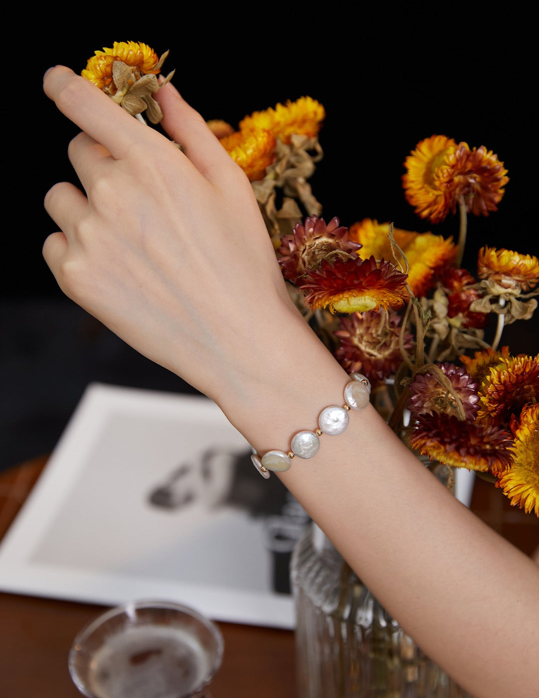 Aurora Baroque Disc Pearl Bracelet