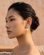 Aurora Bloom Pearl Zircon Dangle Earrings