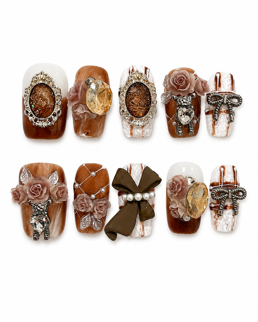 Caramel Rosé Elegance Nail