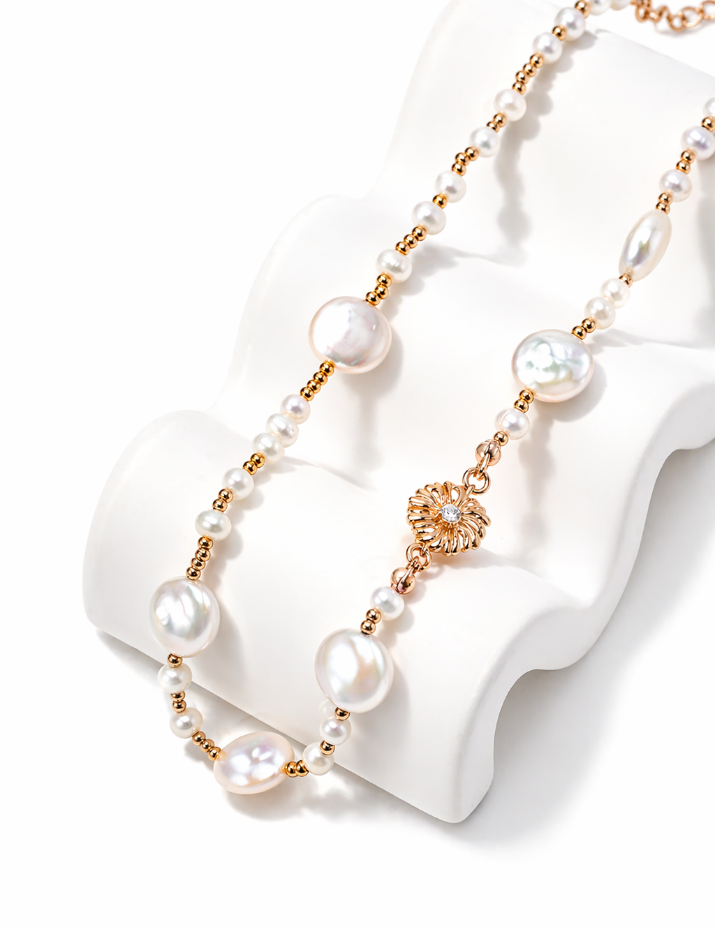 Aurora Bloom Pearl Zircon Necklace