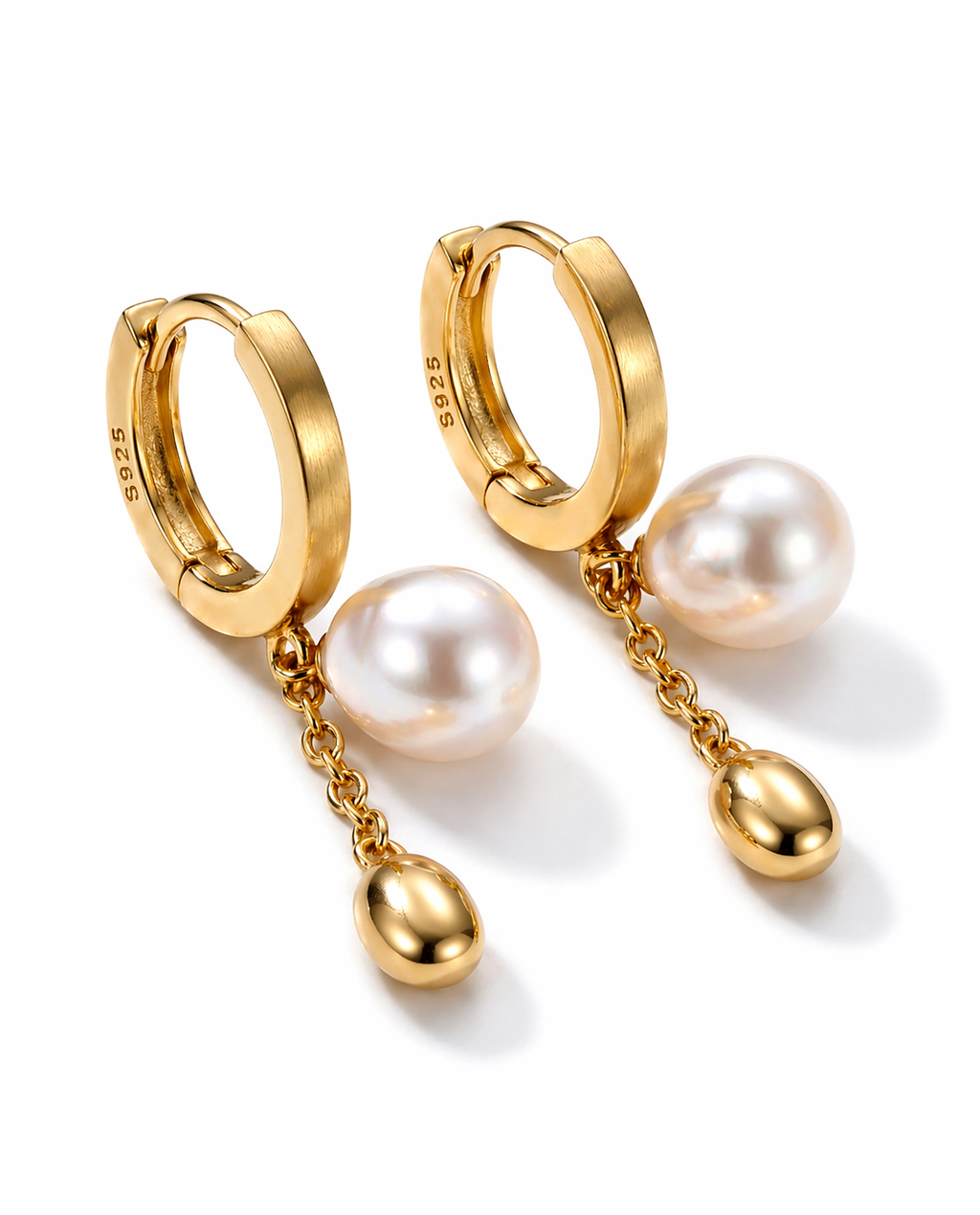 Éclat Pearl Drop Hoops