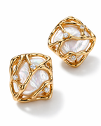 Elysian Melt Pearl Zircon Earrings
