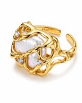 Elysian Melt Pearl Zircon Ring