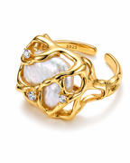 Elysian Melt Pearl Zircon Ring