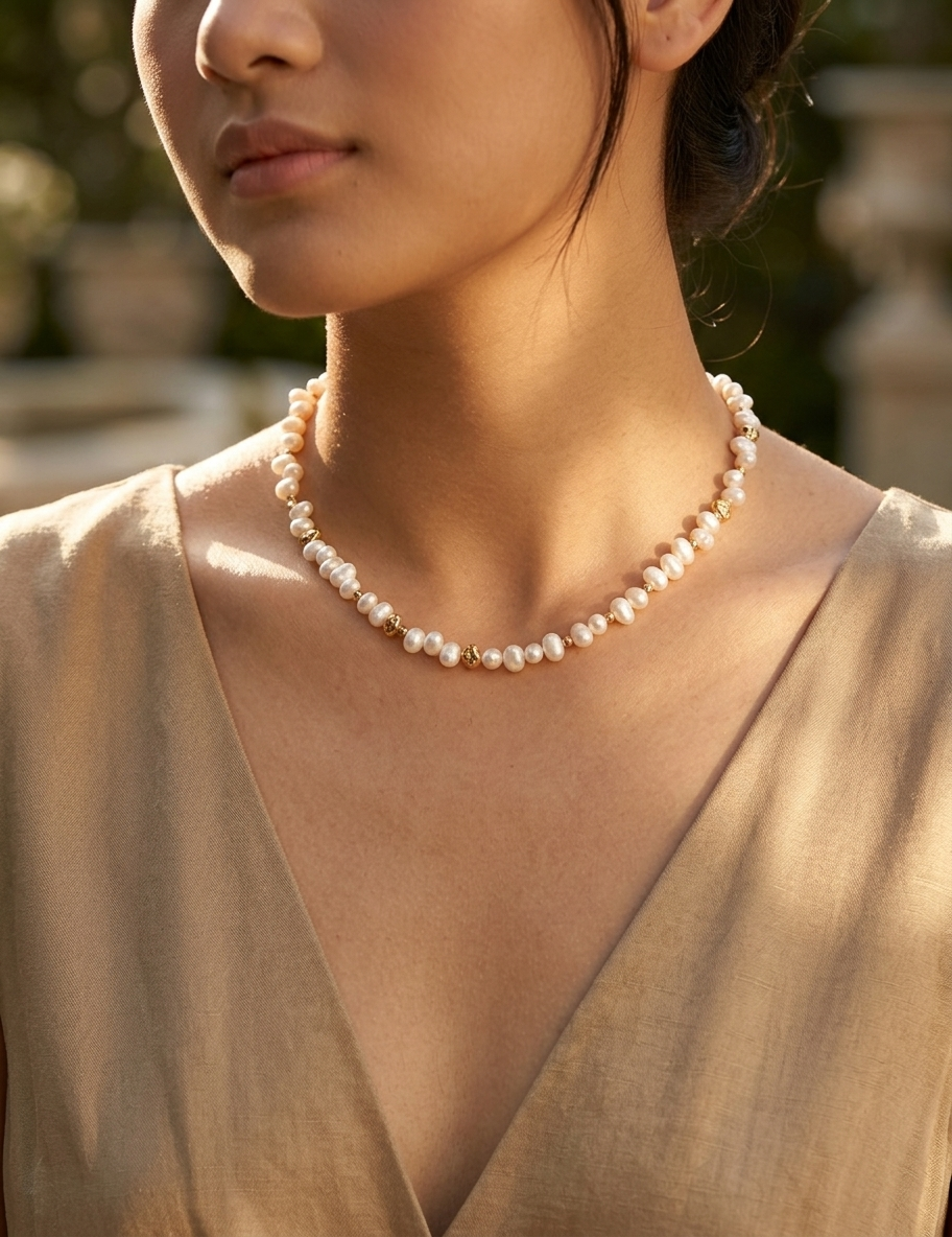 Imperial Asymmetry Pearl Necklace