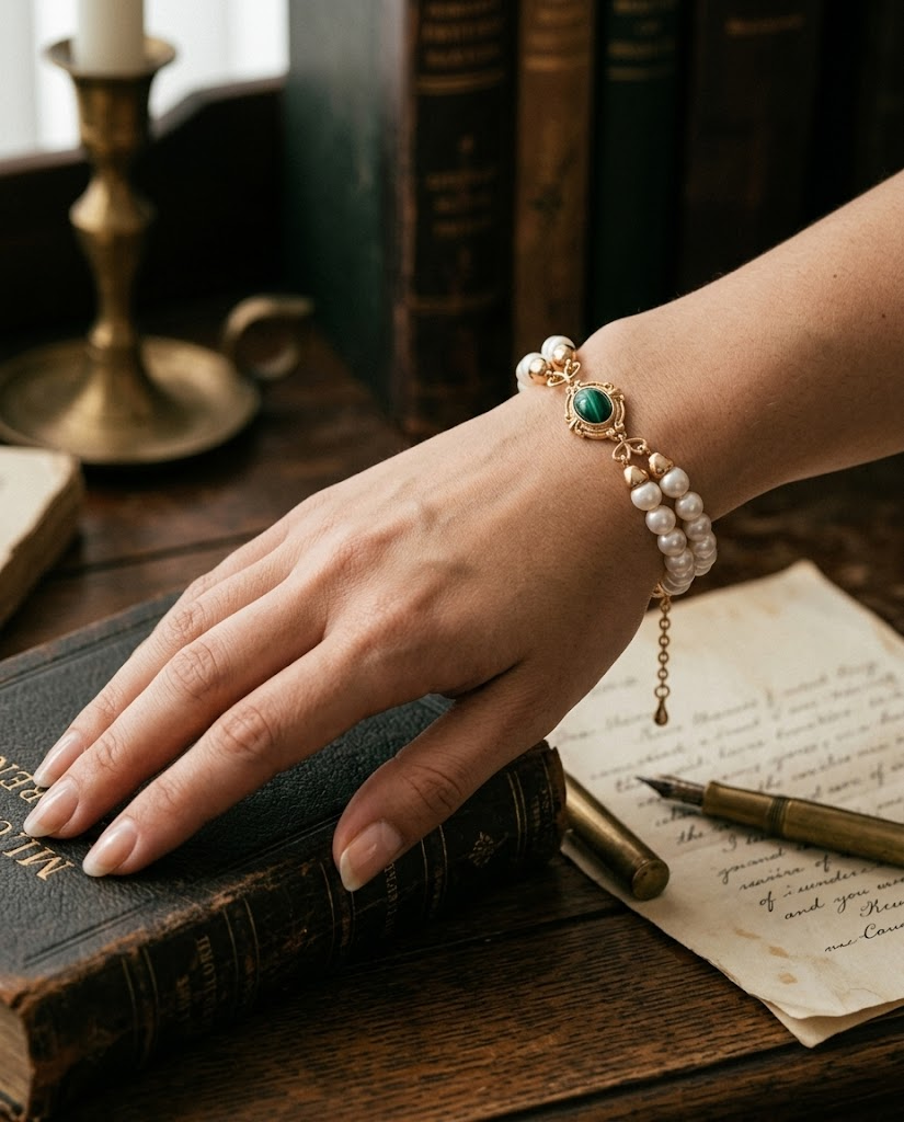 Malachite Royale Pearl Bracelet