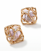 Elysian Melt Pearl Zircon Earrings