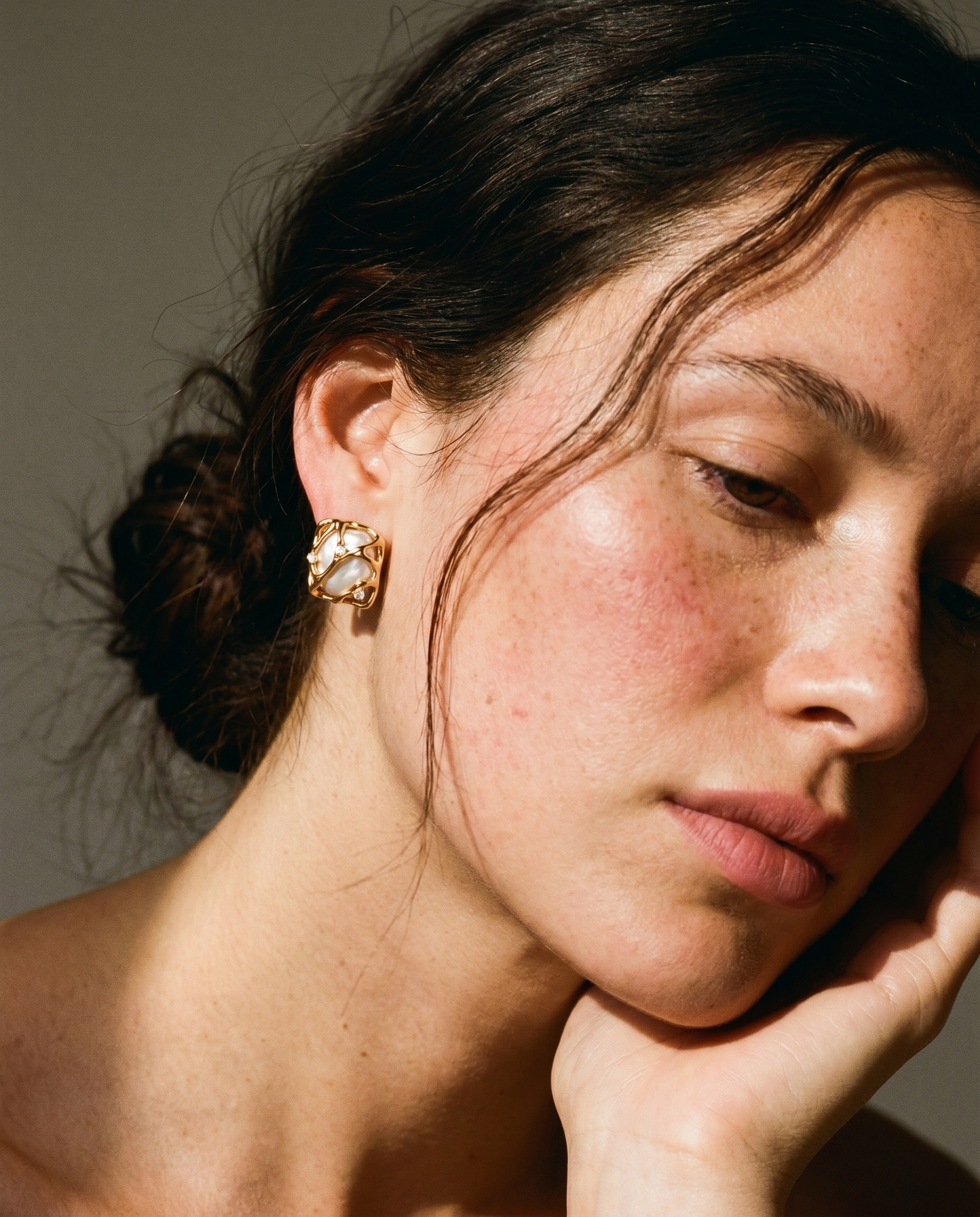 Elysian Melt Pearl Zircon Earrings