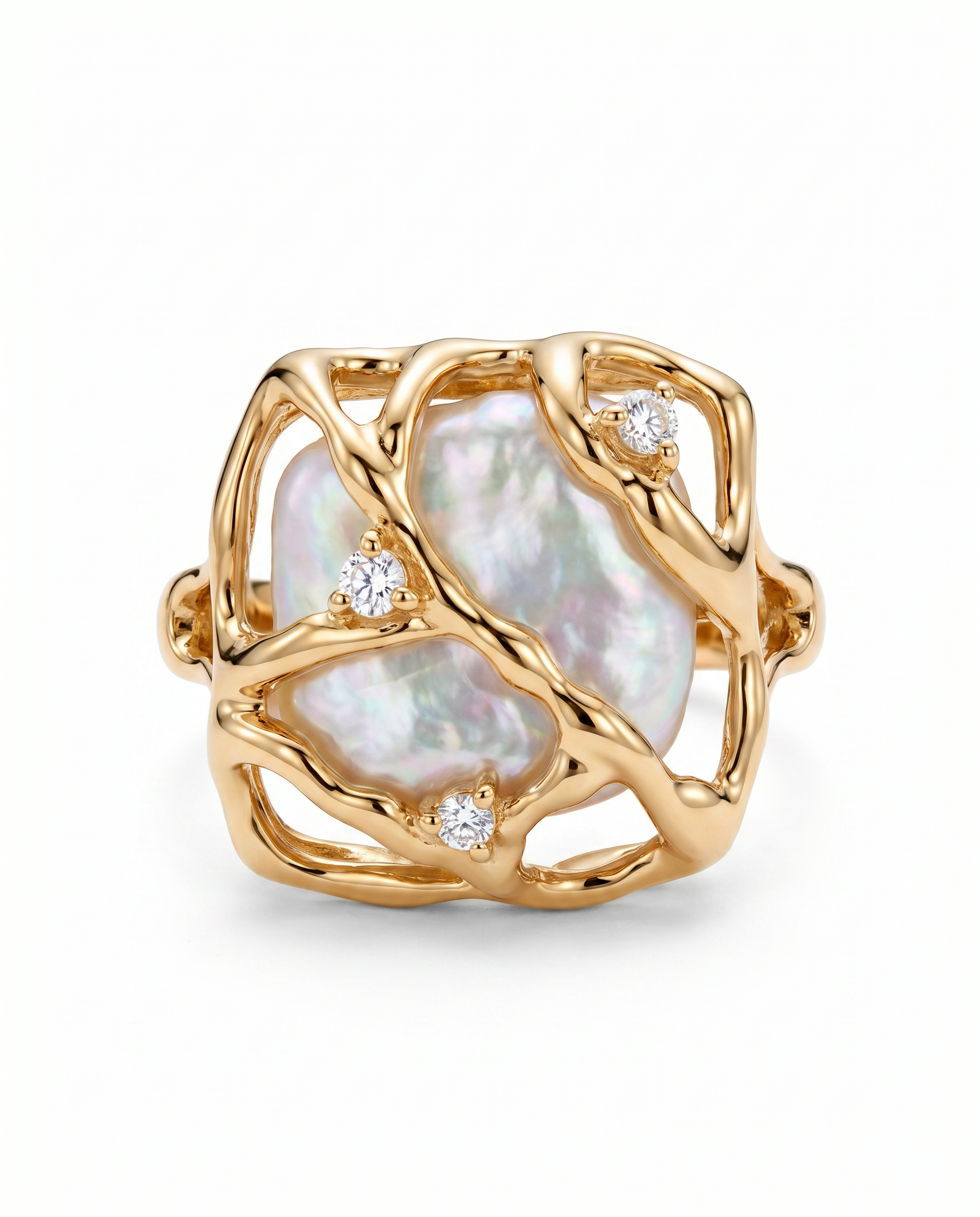 Elysian Melt Pearl Zircon Ring