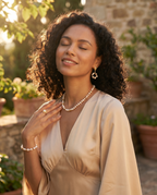 Étoile Circle Pearl Drop Earrings
