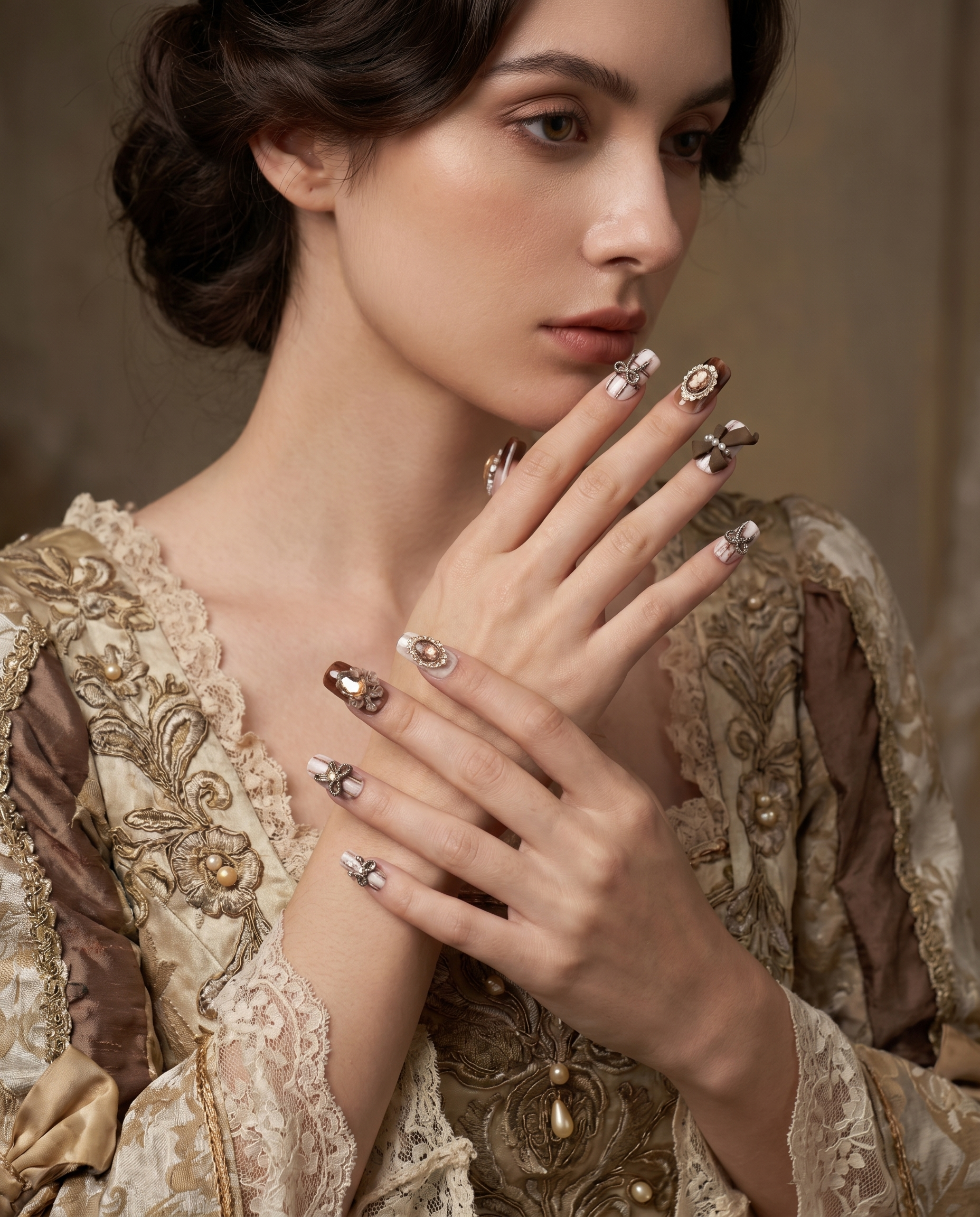 Caramel Rosé Elegance Nail