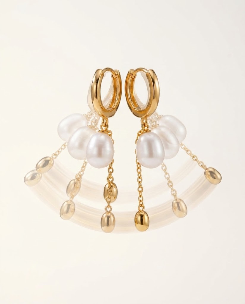 Éclat Pearl Drop Hoops