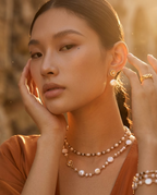 Aurora Bloom Pearl Zircon Dangle Earrings