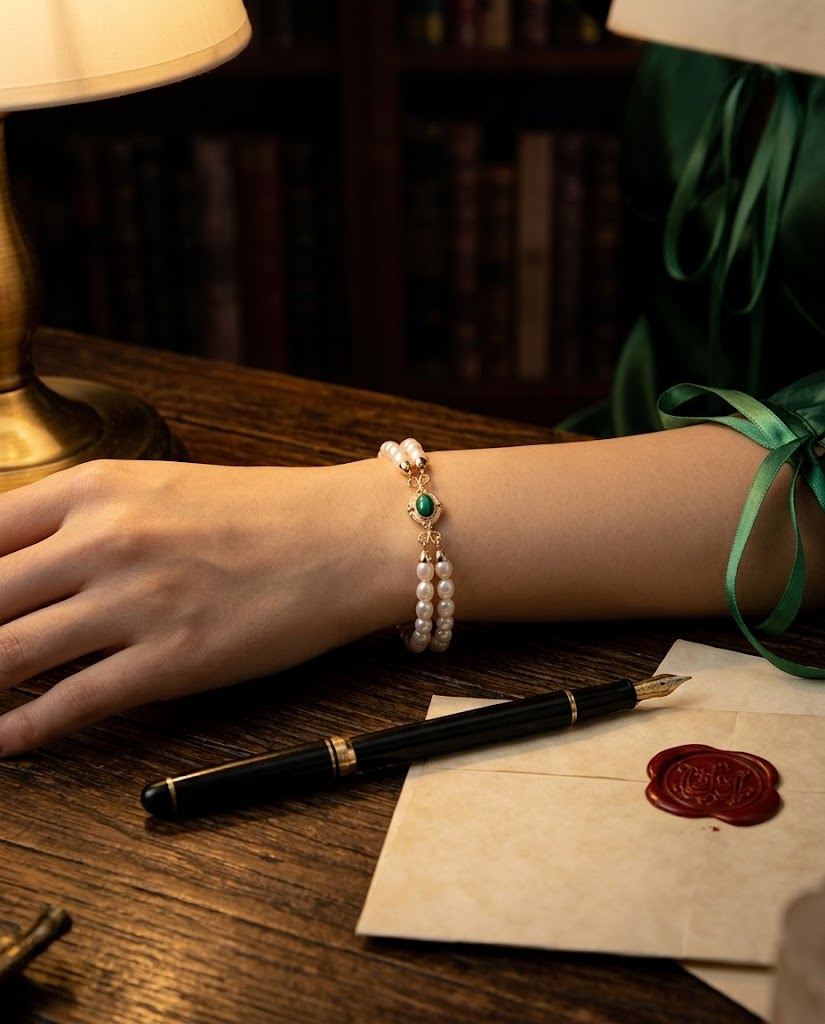 Malachite Royale Pearl Bracelet