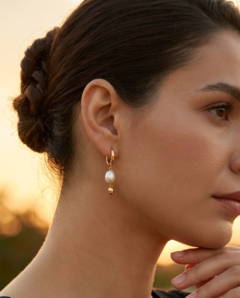 Éclat Pearl Drop Hoops