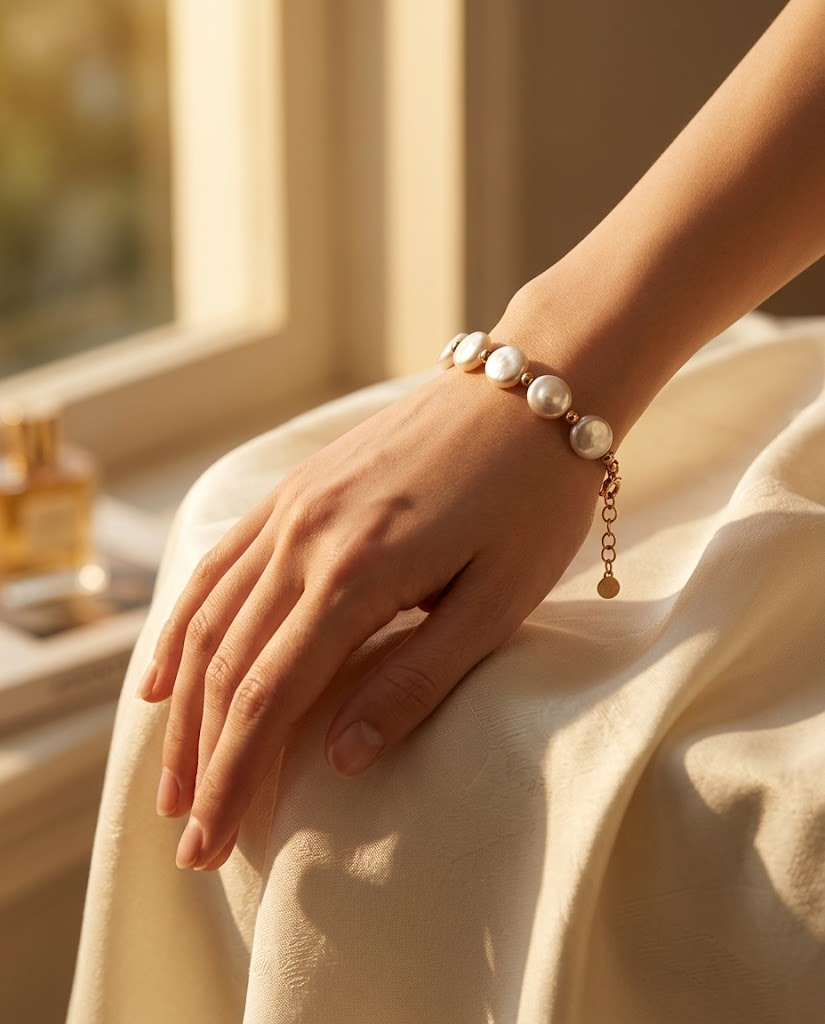 Aurora Baroque Disc Pearl Bracelet