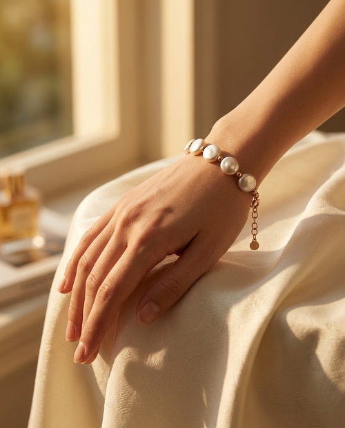 Aurora Baroque Disc Pearl Bracelet
