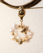 Étoile Circle Pearl Drop Earrings